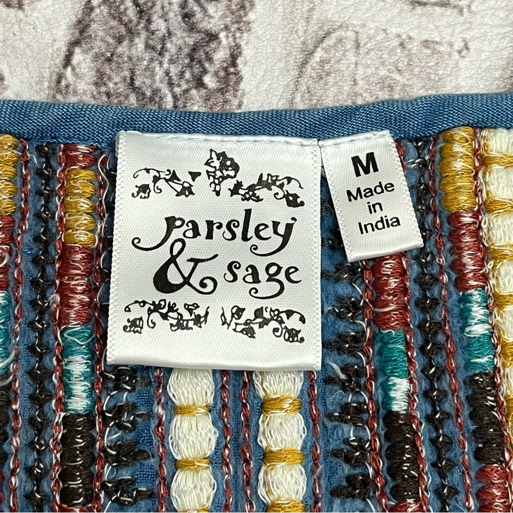 Parsley & Sage Dress M Aztec Southwest Sleeveless Summer Hippie Lightweight - Picture 4 of 6